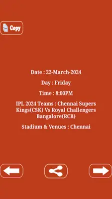 Indian Sports Schedule android App screenshot 0