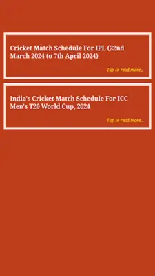 Indian Sports Schedule android App screenshot 1