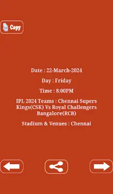 Indian Sports Schedule android App screenshot 4